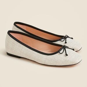 J.Crew Quinn square-toe ballet flats in Spanish canvas Moroccan Sand Size 10